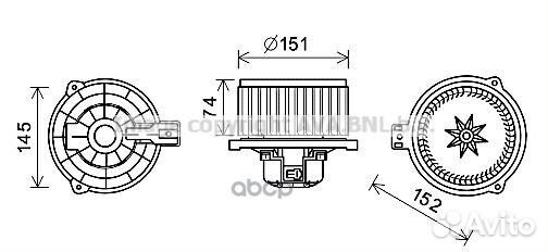 Мотор печки отопителя салона KA8258 Ava