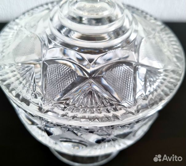 Ваза на ножке и Конфетница, хрусталь, винтаж СССР