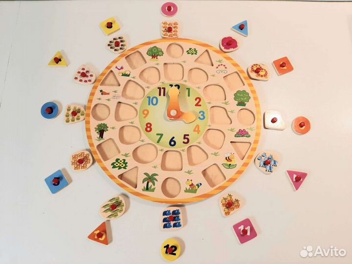 Деревянные часы детские