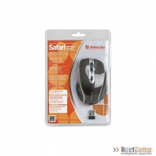 Беспроводная мышь Defender Wireless Safari MM-675 коричневый