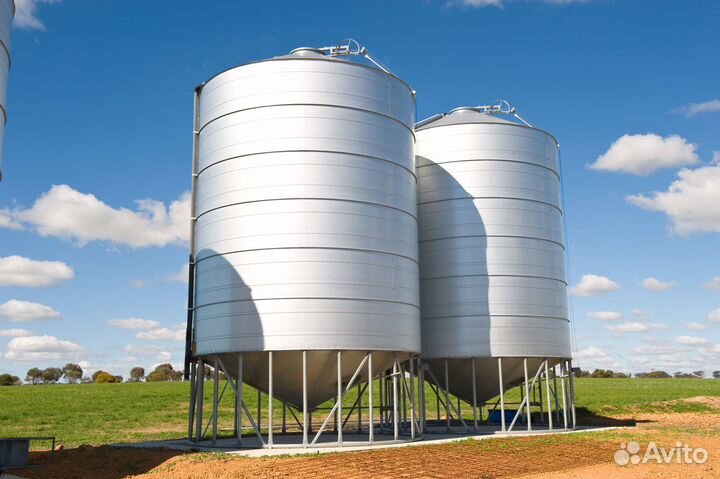 Конусный силос для зерна, угля, цемента, опилок