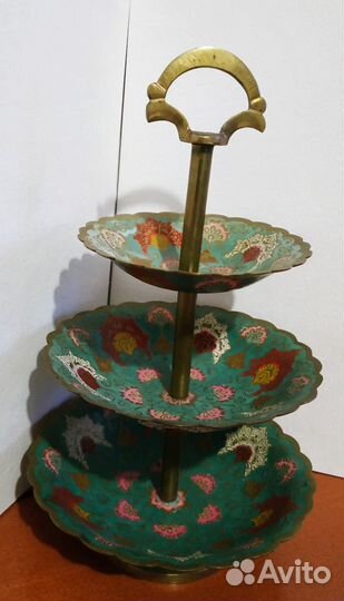 Ваза. Фонтан. Конфетница. Бирюза, медь