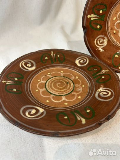 Глиняная тарелка ручной работы