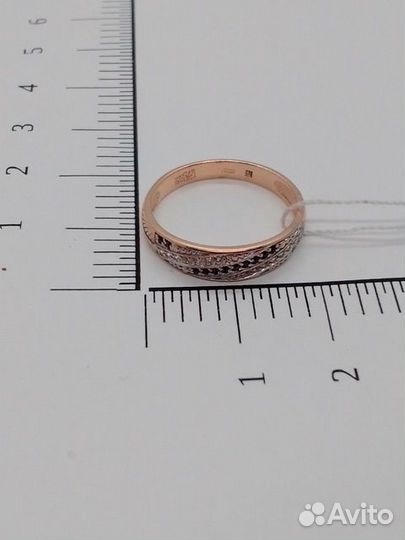 Золотое кольцо с фианитом 17,5р