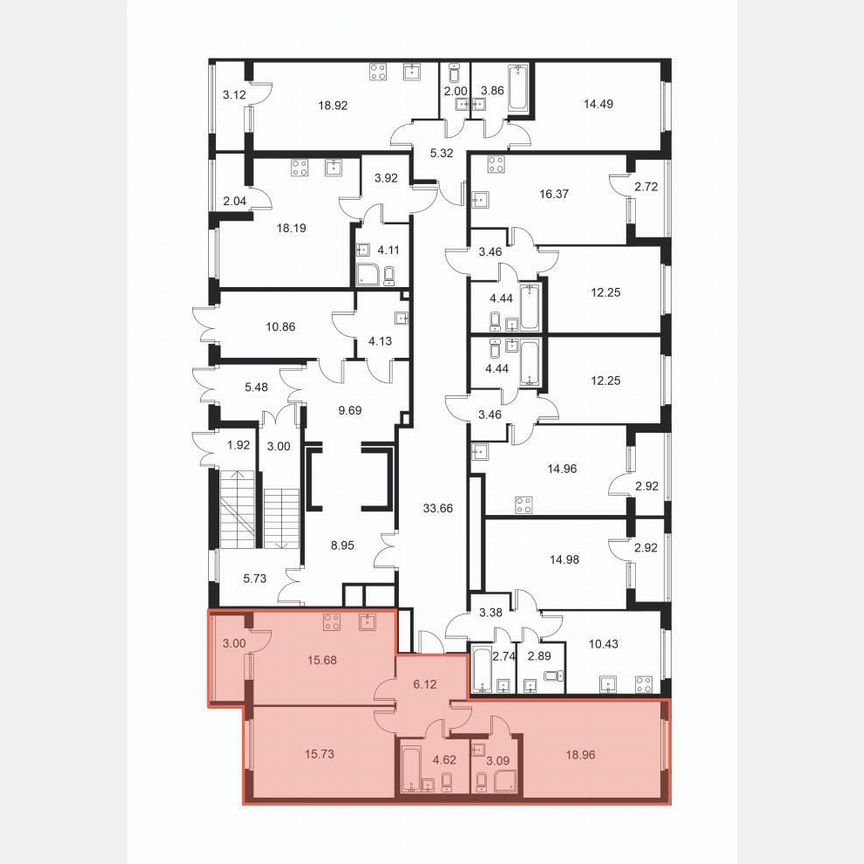2-к. квартира, 65,7 м², 1/9 эт.