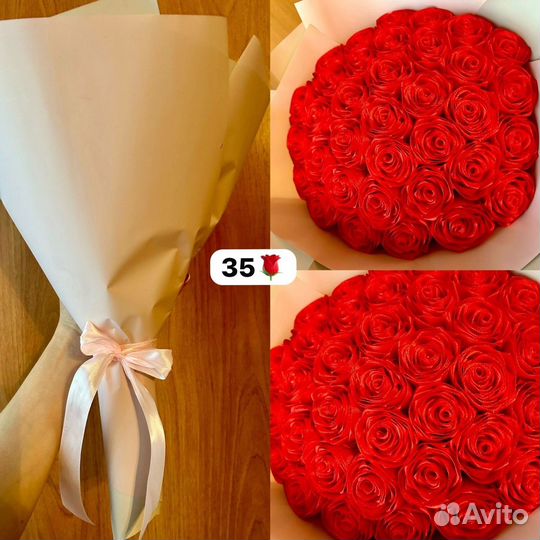 Букет роз из атласных ленточек