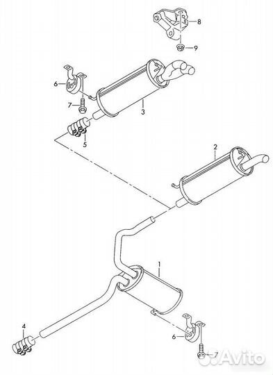Задняя часть глушителя AFN 1.9 VW Passat B5