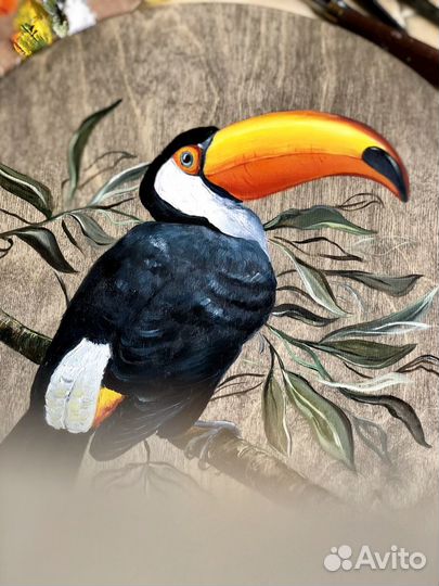 Картина маслом на холсте Тукан
