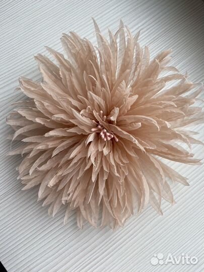 Брошь цветок из ткани ручной работы