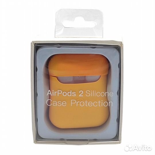 Чехол Apple AirPods 2 силиконовый с вырезом папайя