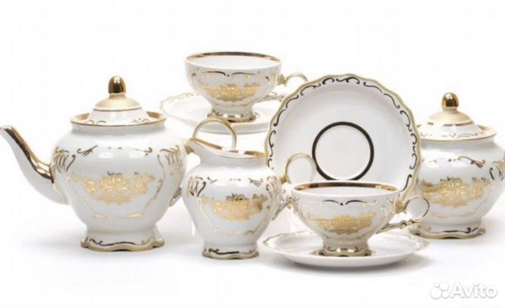 Сервиз чайный «Золотая Роза»Дулево