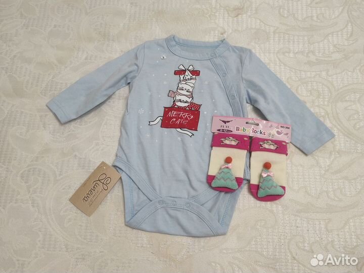 Новогодний комплект на девочку новый 74