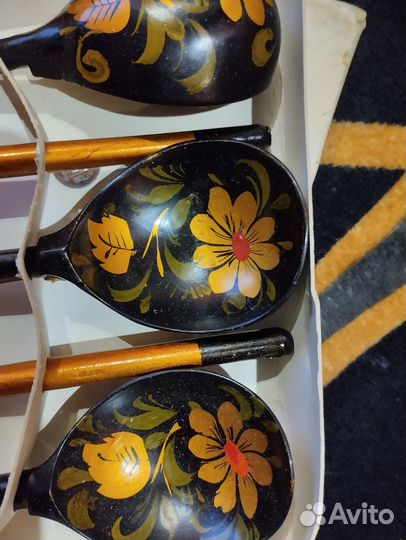 Деревянные ложки хохлома (набор из 6 шт.)