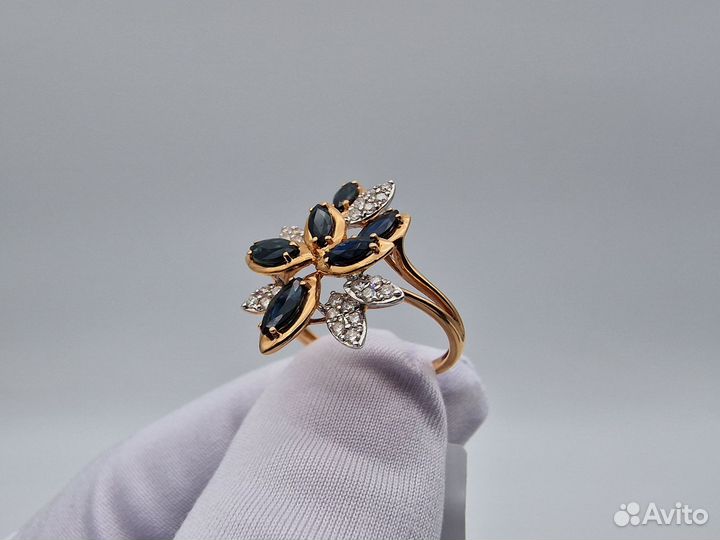 Золотое Кольцо 585 пробы с бриллиантами. Рассрочка