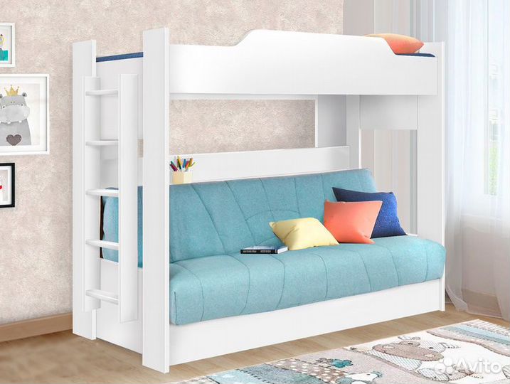 Кровать двухъярусная с диваном. В наличии