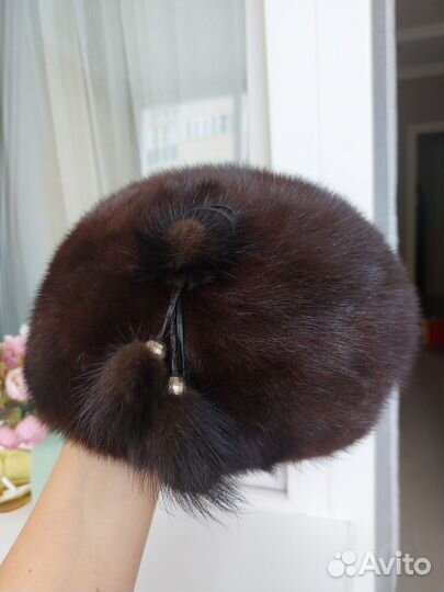 Норковая женская шапка (Берет)