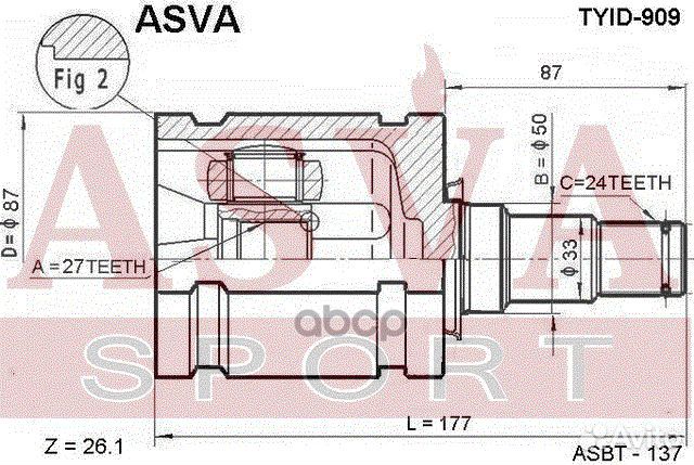 ШРУС внутренний перед лев toyota/ camry MCV30