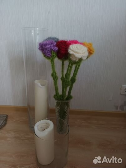 Вязаные розы,месяц назад заказывала мастерице