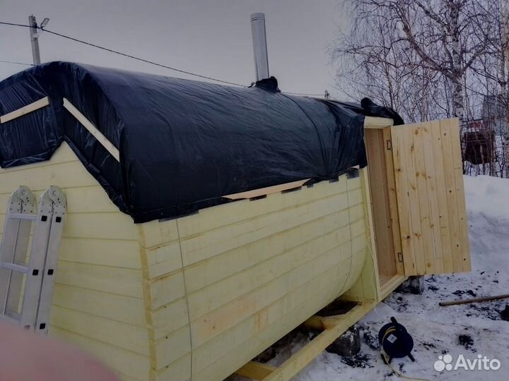 Баня-бочка под ключ