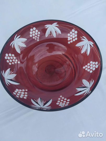 Ваза для фруктов салатник красный хруст