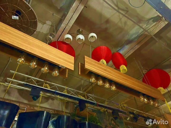 Светильник подвесной деревянный лофт