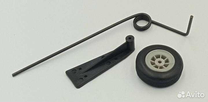 Крепление заднего колеса + колесо резиновое 30мм