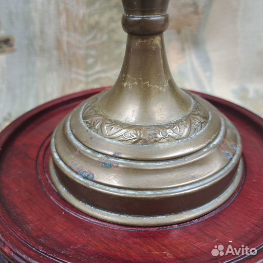 Лампа керосиновая не высокая, латунь Франция