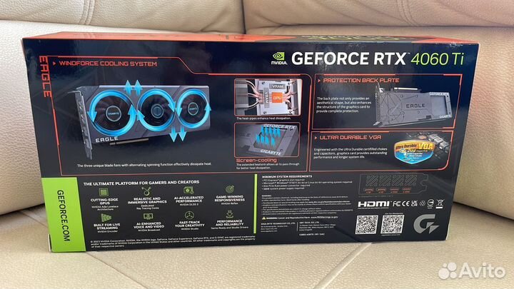 Видеокарта Gigabyte GeForce RTX 4060 Ti eagle 8 гб