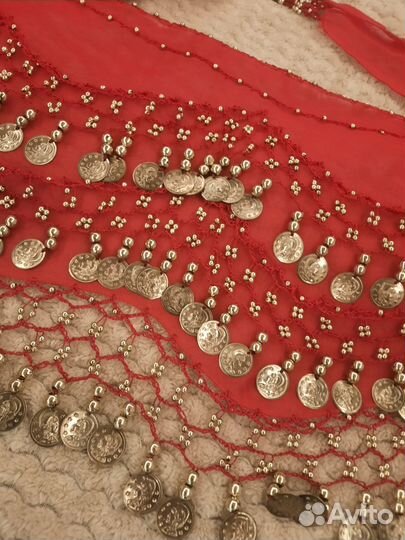 Пояс для восточных танцев с монетками