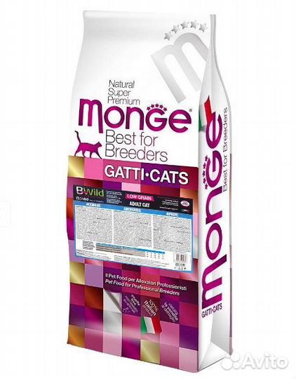 Корм для кошек Monge Cat Bwild Low Grain Adult
