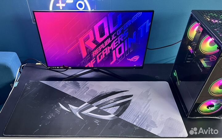 Игровой коврик speed + control с лого asus ROG