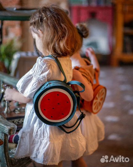 Рюкзак из натурального нубука «Арбуз»