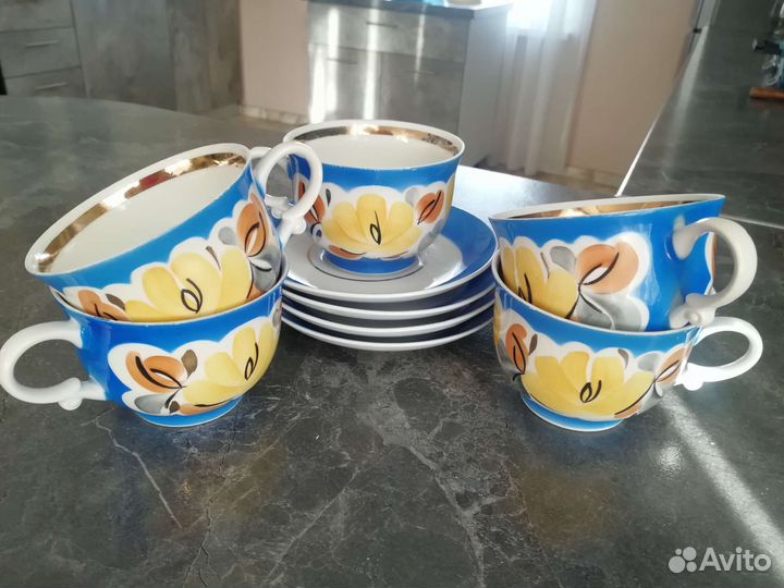 Большая кружка с блюдцем СССР