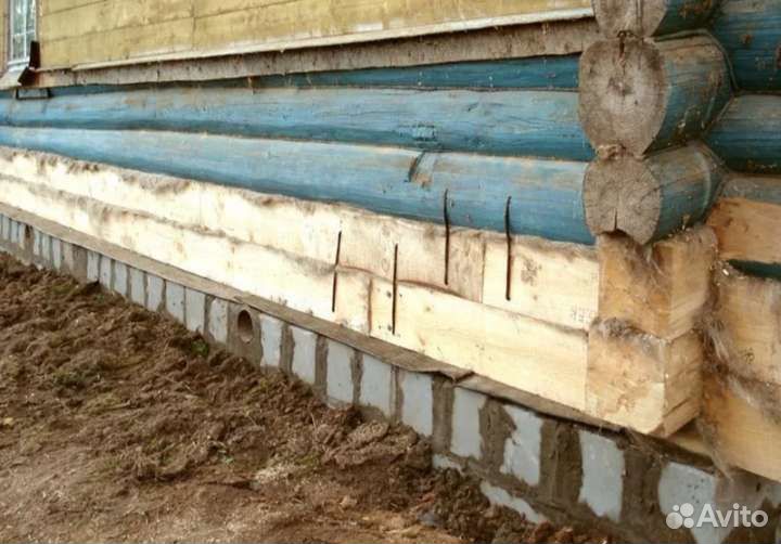 Замена сгнившего венца ремонт фундамента