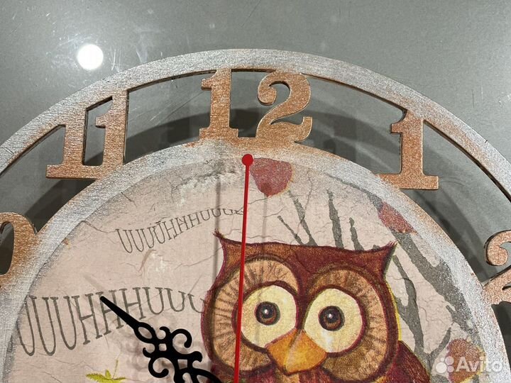 Часы настенные деревянные сова совушка