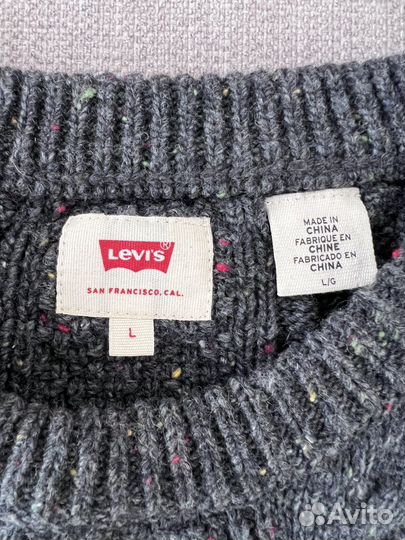 Мужской шерстяной свитер Levis р.L