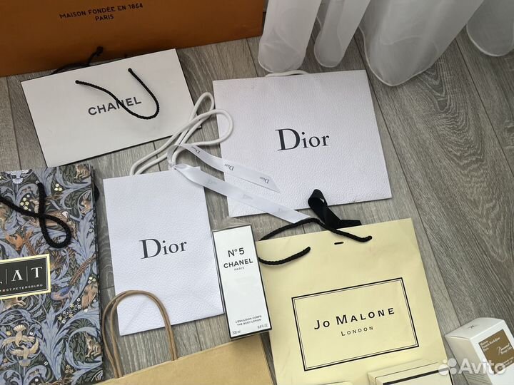 Пакеты, коробки LV, Chanel, Dior, длт