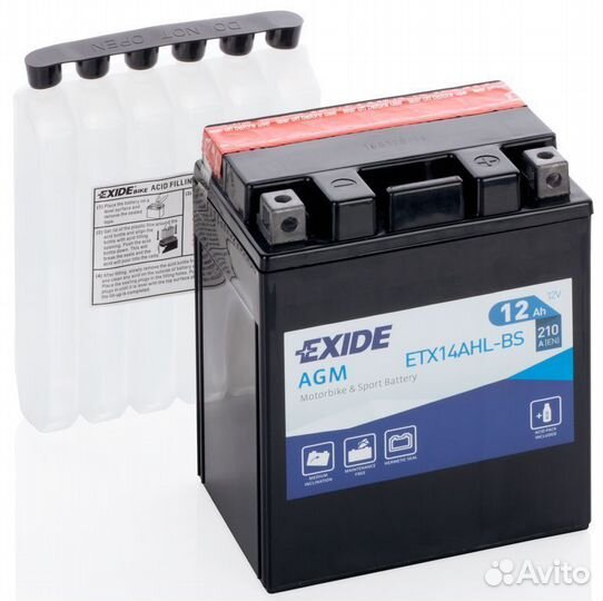 Аккумулятор Exide AGM ETX14AHL-BS 12AH 210А (EN)