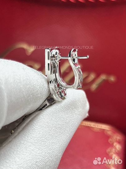 Серьги cartier panthere белое золото 750