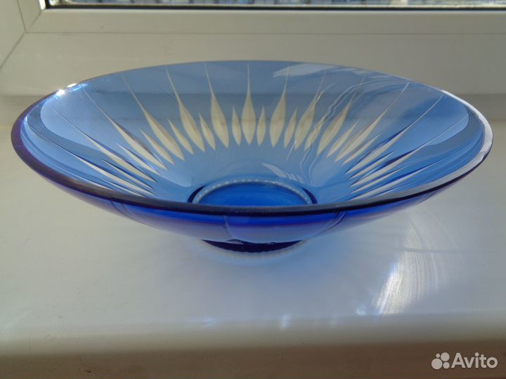 Вазы Цветное синее стекло СССР Разные