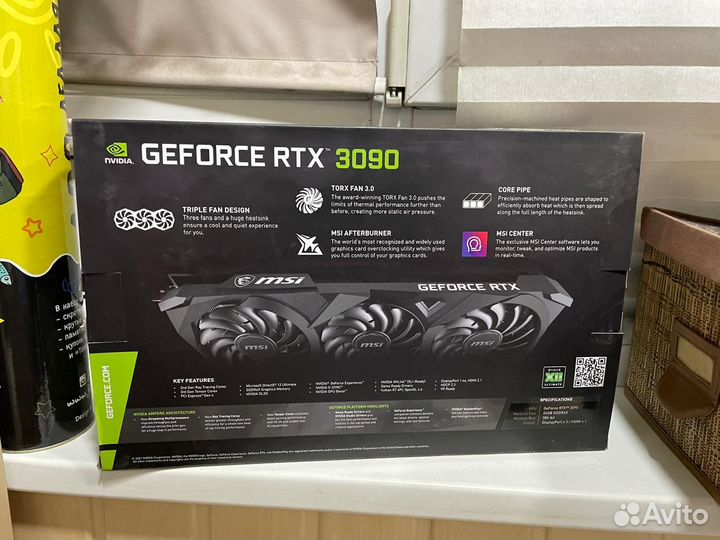 Видеокарта RTX 3090 MSI Ventus 3x