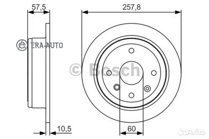 Bosch 0 986 479 S08 Диск тормозной задний premium2
