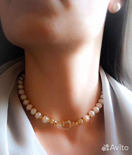 Свадебный комплект с натуральным жемчугом