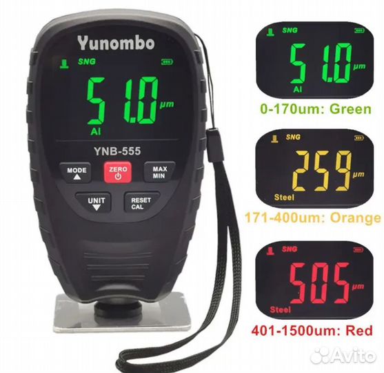 Толщиномер Yunombo 555R, Русская версия