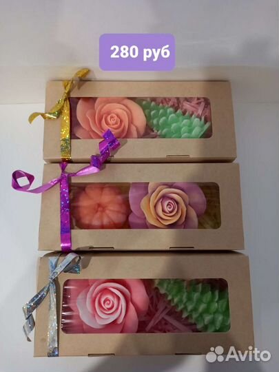 Сувениры, подарки на новый год из мыла, елка