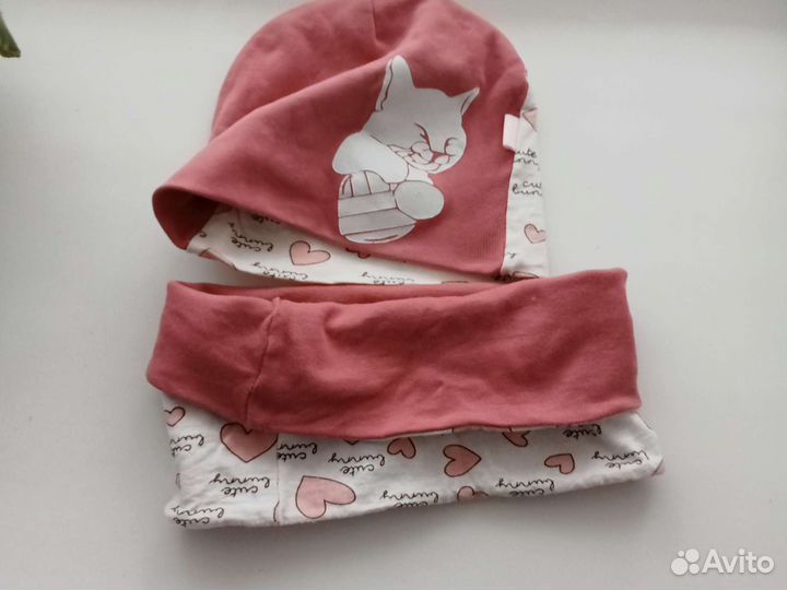 Комплект шапка и снуд на девочку,весна