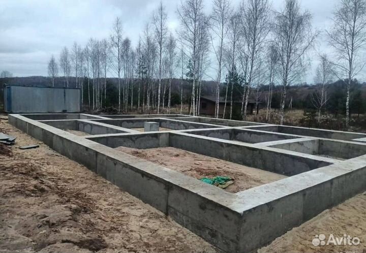 Фундамент бетонные работы отмостки заезды
