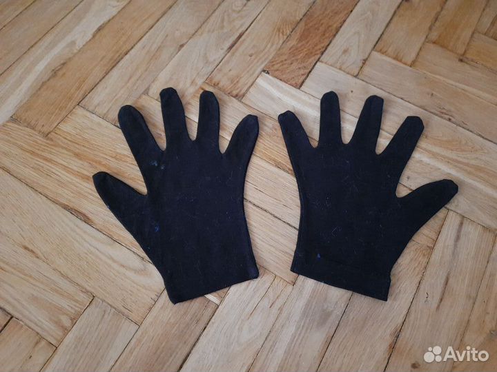 Перчатки трикотажные черные пакетом 12 пар