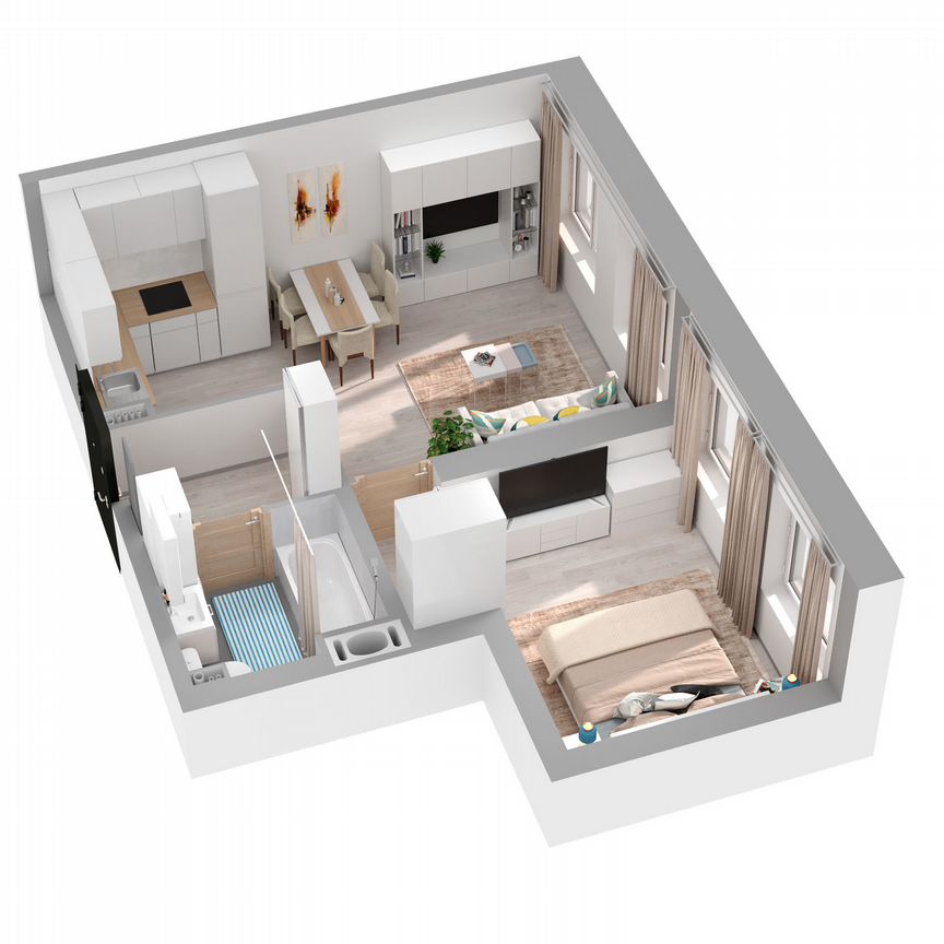 1-к. квартира, 40,9 м², 1/27 эт.