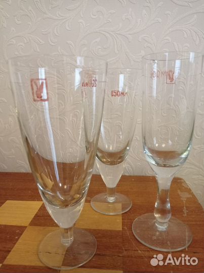 Мерные поверенные фужеры СССР 100, 150,200 мл